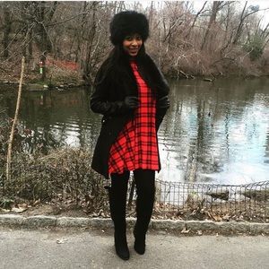 Flannel material swing dress